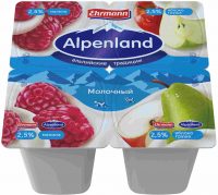 Продукт йогуртный Альпенлэнд малина/яблоко/груша 2,5 4*95 г БЗМЖ, Эрманн